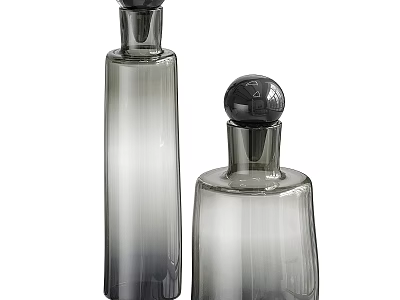 Decorative Ceramic Vessels With Black Lids And Modern Design In Different Sizes 3d model