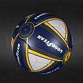 Goodyear Brand Blue Yellow White Striped Soccer Ball With Logo Design
