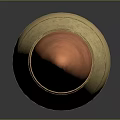 Detailed Metallic Bullet With Golden Brass Casing And Red Copper Tip