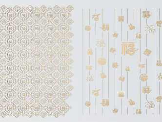 New Chinese style carved ancient pattern 3d model