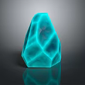 Turquoise Wood Stone Decorative Object With Irregular Glossy Texture And Reflection On Dark Background 3d model