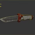 Tactical Utility Knife With Red Handle And Silver Sharp Blade Design