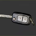 Worn Car Remote Key With Metal Blade And Lock Unlock Buttons