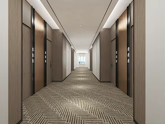 Modern Hotel Aisle 3d model