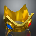 Golden Crown Shaped Decorative Accessory With Blue And Red Gemstones For Home Decor