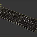 Black Full Size Computer Keyboard With Standard Key Layout And Electronic Design