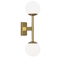Elegant Modern Brass Wall Mounted Sconce With Double Glass Globe Design