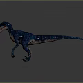 Realistic Velociraptor 3D Model In Standing Pose With Sharp Teeth And Detailed Blue Gray Skin