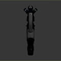 Futuristic Sci Fi Weapon Gun With Blue Illuminated Details And Modern Mechanical Design