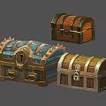 Decorative Wooden Chests With Metal Accents Spiked Design And Locks