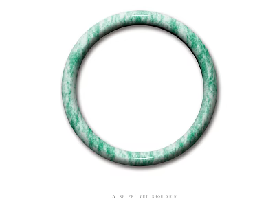 Classic Elegant Green Natural Jade Bracelet With Glossy Polished Round Design 3d model