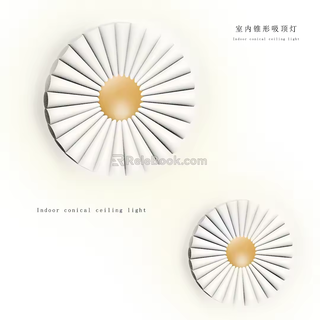 Indoor Cone Effect Ceiling Lamp 3d model