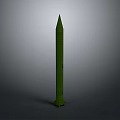 Detailed Green Military Missile Model Showcased Against Smooth Gray Gradient Background