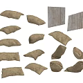 Public Facilities Emergency Protection With Sandbags And Wooden Boards