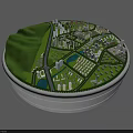 Aerial Planning of Modern Urban Layout With Green Spaces Buildings and Water Bodies
