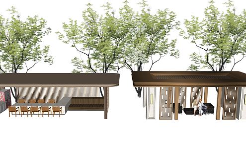 New Chinese Style Pavilion Landscape Pavilion Leisure Pavilion Corridor Landscape Corridor Landscape Small Architecture 3d model