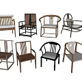 Various Design Armchairs With Wooden Frames And Different Upholstery Styles