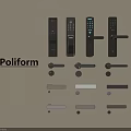 Poliform Various Door Locks And Handles With Modern Design And Black Hardware