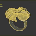 Elegant Flower Shaped Ring With Intricate Petal Design And Decorative Details
