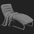 Brown Leather Chaise Lounge Sofa Stool With Gray Blanket And Metal Frame Design