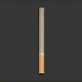 Single Cigarette With White Body Orange Filter Tip And Smooth Surface Texture 3d model