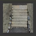 Outdoor Natural Stone Steps With Pebbles And Rustic Ground Design 3d model