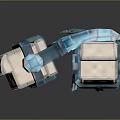 Detailed Blue White Mechanical Creature Featuring Tentacle Appendages In 3D Render Design
