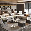 Modern Sofa Coffee Table Combination Sofa Combination 3d model
