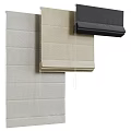 Stylish Fabric Roller Blinds In Beige And Black Wall Mounted Design