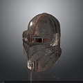 Detailed Ancient Metal Helmet With Carved Patterns For Medieval Weapon Gear