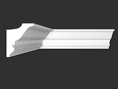 White Ornate Curved Architectural Molding With Layered Design For Interior Decoration 3d model