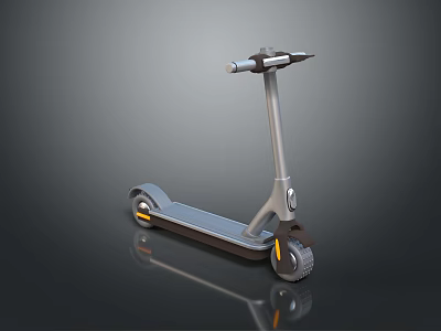 Sleek Modern Gray Electric Scooter With Handlebar Wheels And Deck Design 3d model
