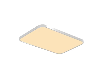 Modern Square Flush Mount Ceiling Light With Light Panel And Silver Frame For Home Interior 3d model