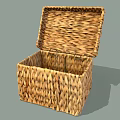 Handcrafted Natural Woven Storage Basket With Open Lid For Home Organizing