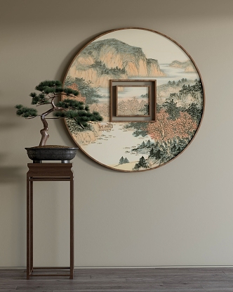 New Chinese Hanging Painting Decorative Painting 3d model