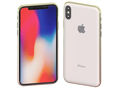 Apple iPhone White Front Screen Display And Back Design With Logo 3d model