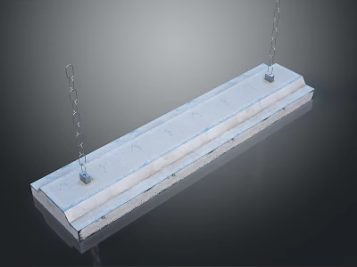 Modern Metal Chain Suspended Chandelier Long Strip Design for Contemporary Living Spaces 3d model