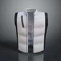 White Black Down Filled Vest With Sleek Zipper Design Modern Comfortable Daily Wear