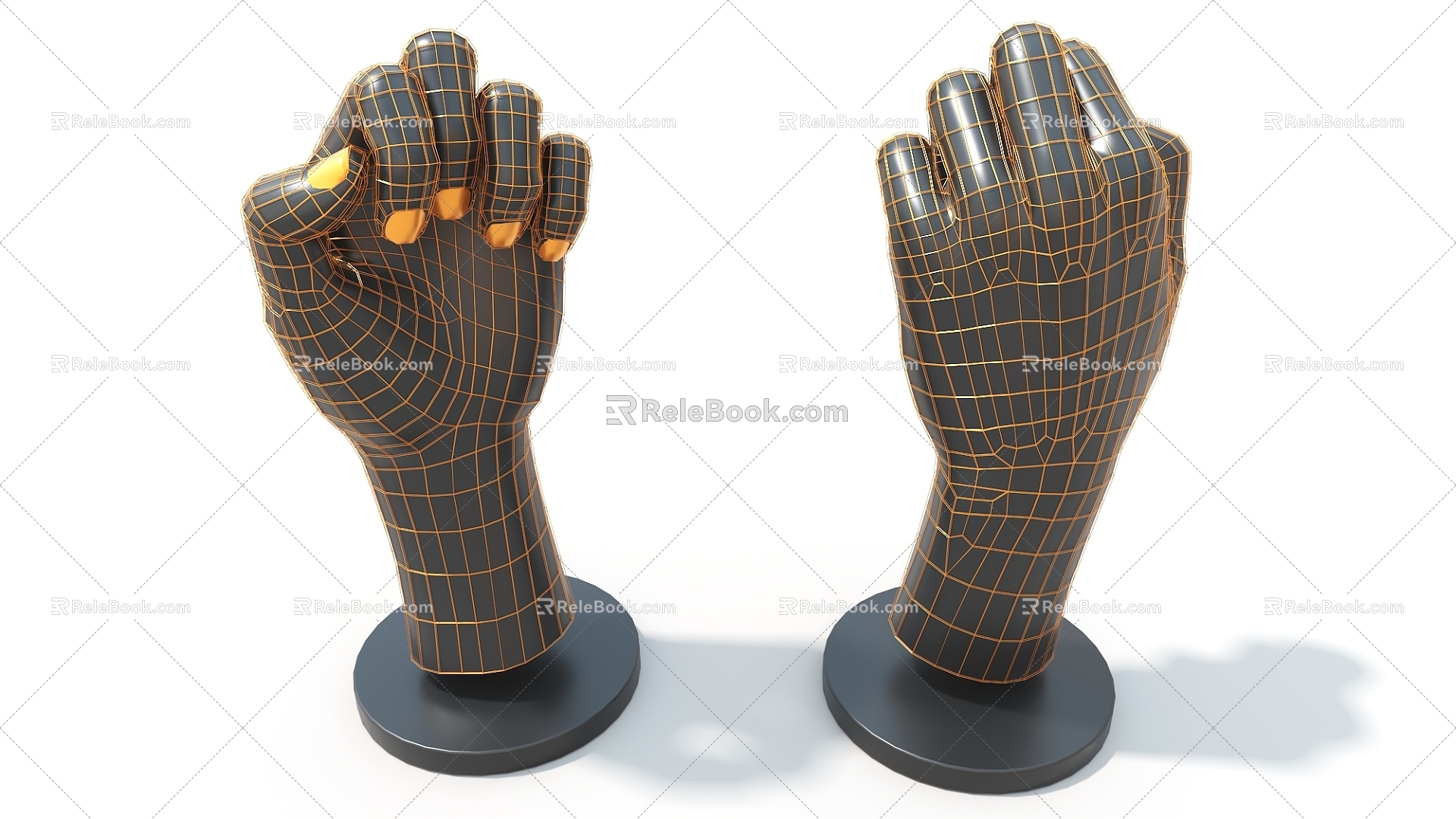 Hand Trophy Hand Mechanical Device Cypunk Sphere Hard Surface High Tech Industrial Parts 3d model