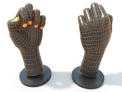 Hand Trophy Hand Mechanical Device Cypunk Sphere Hard Surface High Tech Industrial Parts 3d model