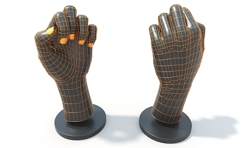 Hand Trophy Hand Mechanical Device Cypunk Sphere Hard Surface High Tech Industrial Parts 3d model