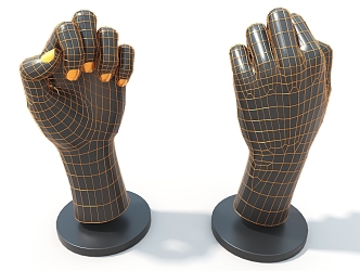 Hand Trophy Hand Mechanical Device Cypunk Sphere Hard Surface High Tech Industrial Parts 3d model