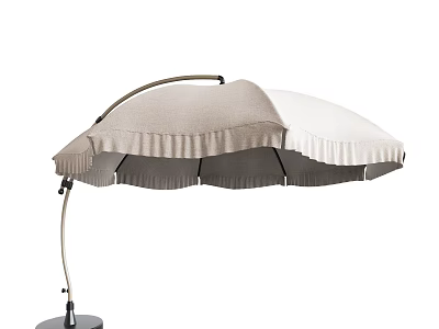 Outdoor Curved Frame Sunshade With Light Color Fabric For Patio Use 3d model