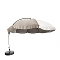 Outdoor Curved Frame Sunshade With Light Color Fabric For Patio Use