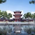 Ancient Tang Style Architecture 3d model