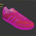 Red Casual Classic Sneakers With White Stripes And Brown Sole Design