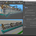 Industrial Equipment Automated Production Line With Yellow Frames Green Conveyor Belts And Processing Units