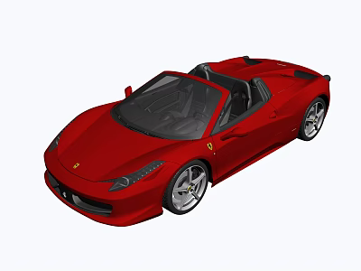Red Convertible Sports Car With Sleek Design Open Top And Silver Alloy Wheels 3d model