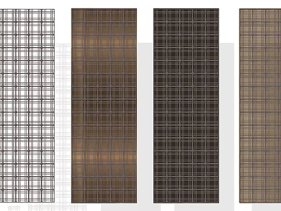 Decorative Room Screens With Grid Patterns And Various Color Textures 3d model