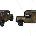 Vintage Military Trucks With Old Worn Out Appearance And Military Emblems